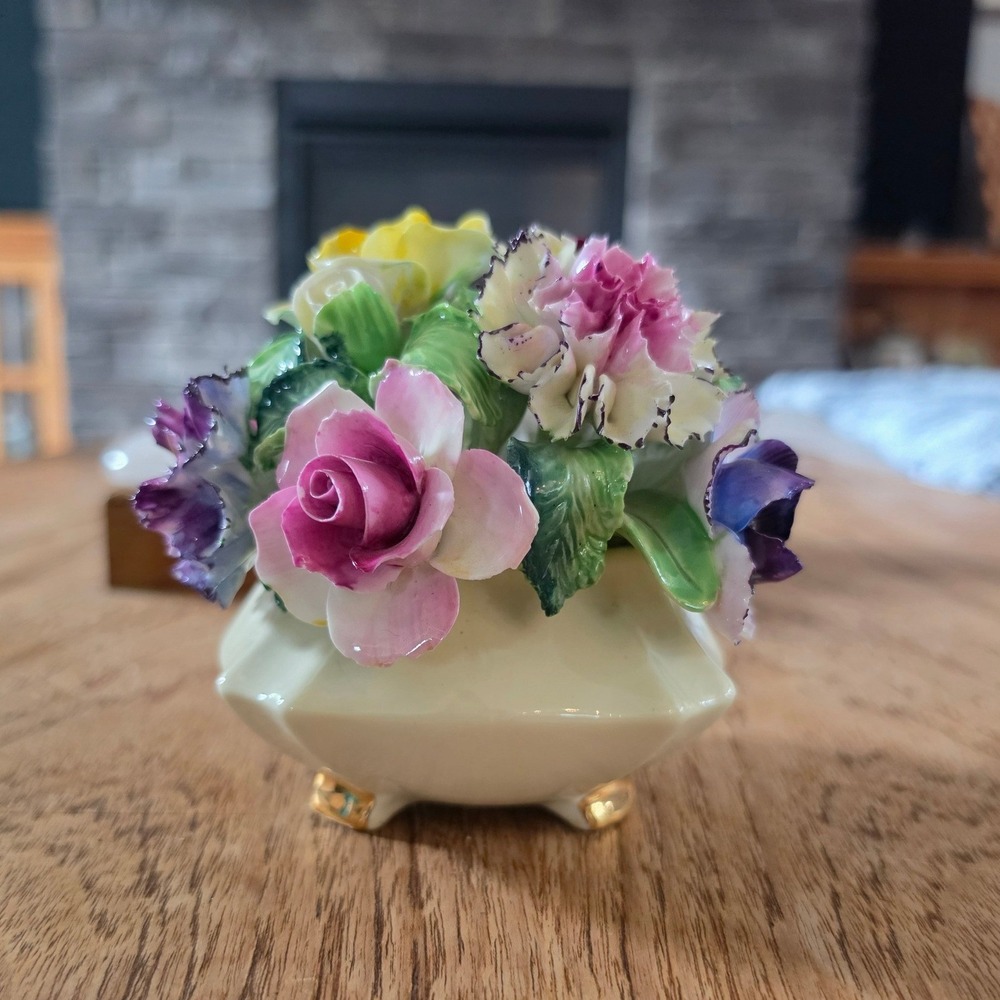 Vintage Radnor Staffordshire Bone China Flower Bouquet Figurine